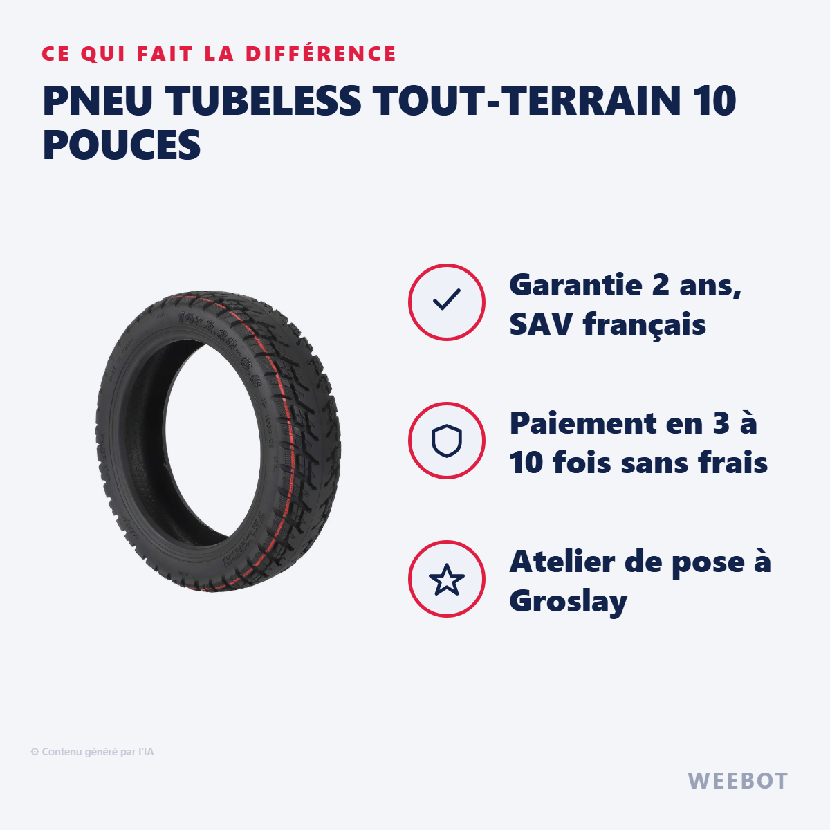Pneu Tubeless Tout-Terrain 10 Pouces : les points forts