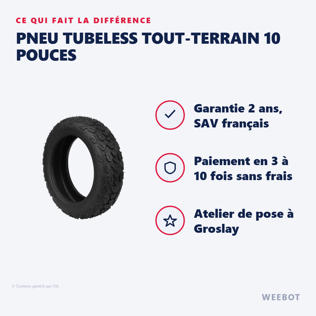 Pneu Tubeless Tout-Terrain 10 Pouces : les points forts