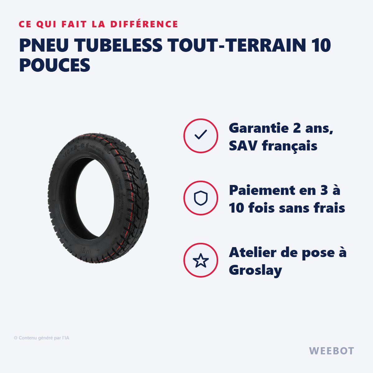 Pneu Tubeless Tout-Terrain 10 Pouces : les points forts