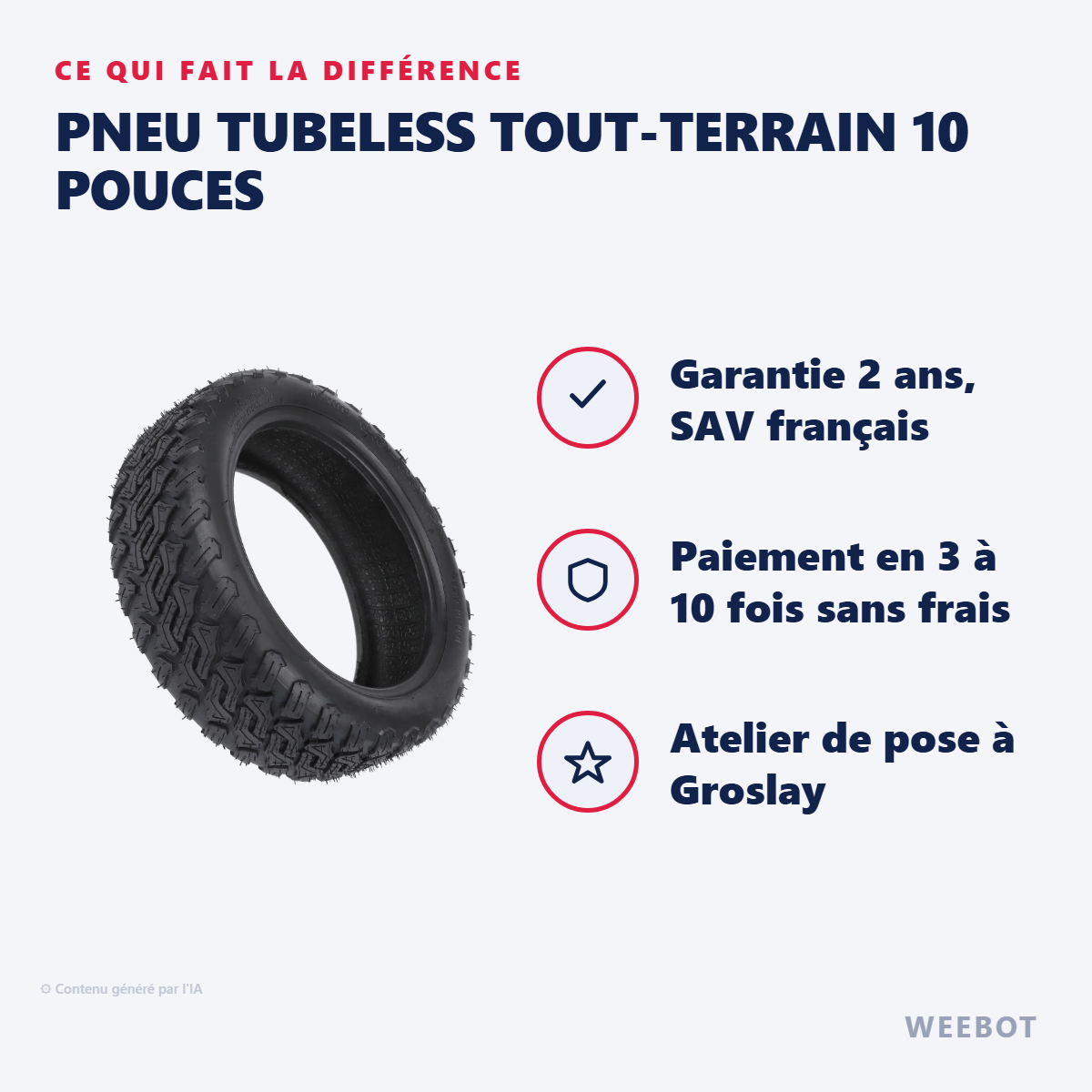 Pneu Tubeless Tout-Terrain 10 Pouces : les points forts
