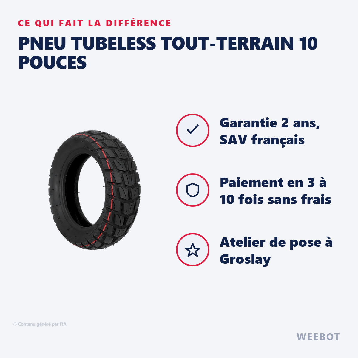 Pneu Tubeless Tout-Terrain 10 Pouces : les points forts