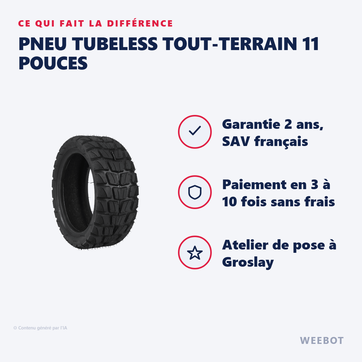 Pneu Tubeless Tout-Terrain 11 Pouces : les points forts