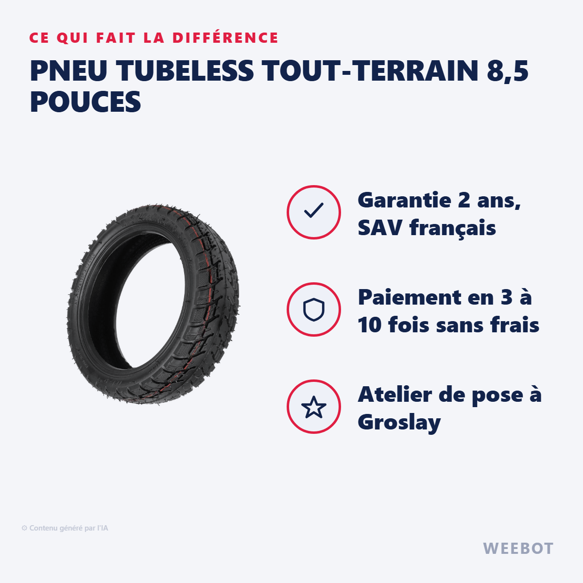 Pneu Tubeless Tout-Terrain 8,5 Pouces : les points forts