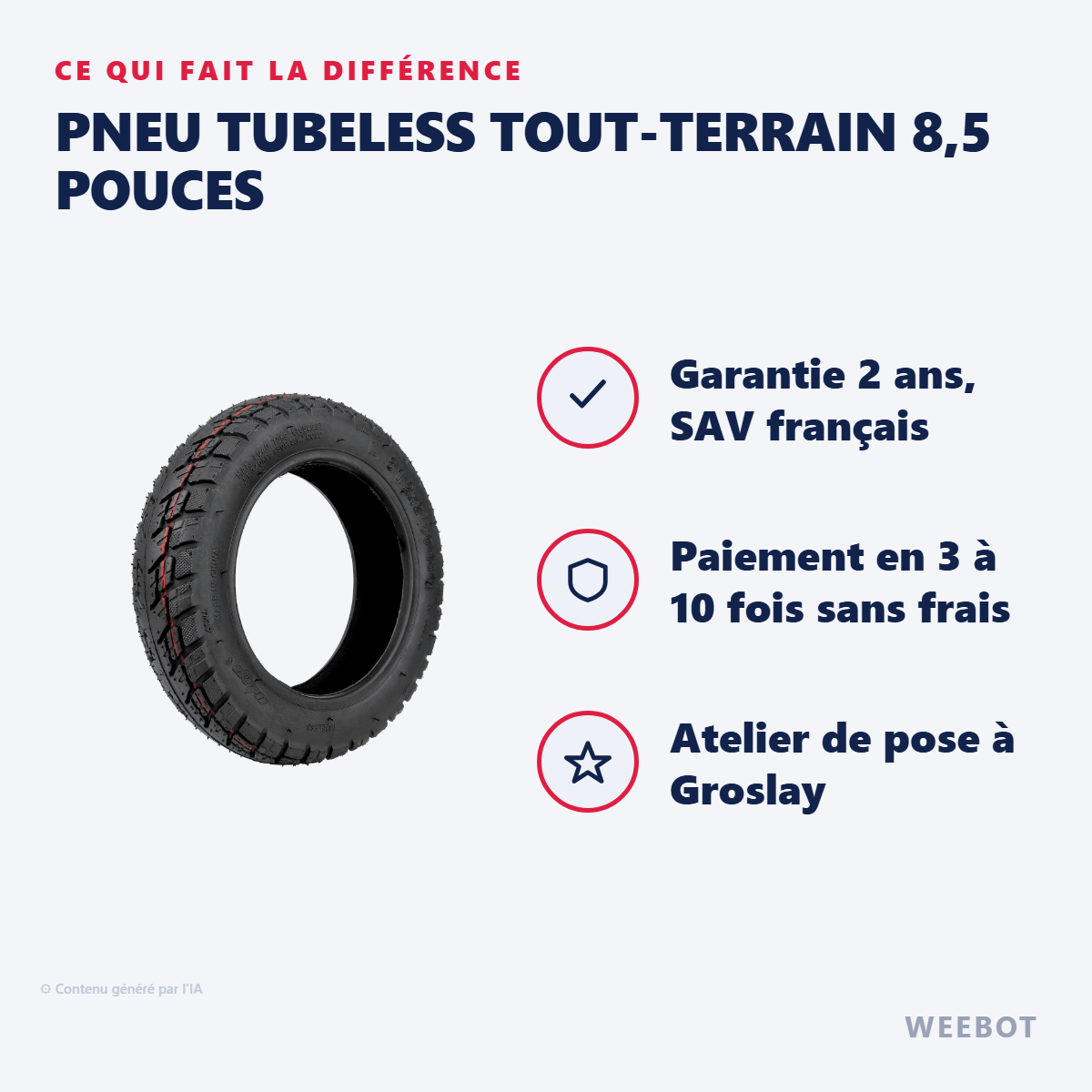Pneu Tubeless Tout-Terrain 8,5 Pouces : les points forts