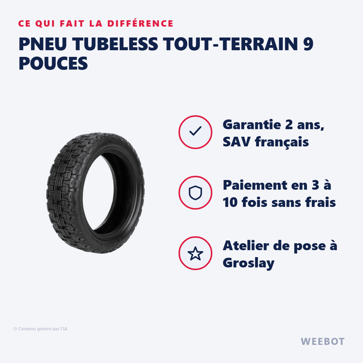 Pneu Tubeless Tout-Terrain 9 Pouces : les points forts
