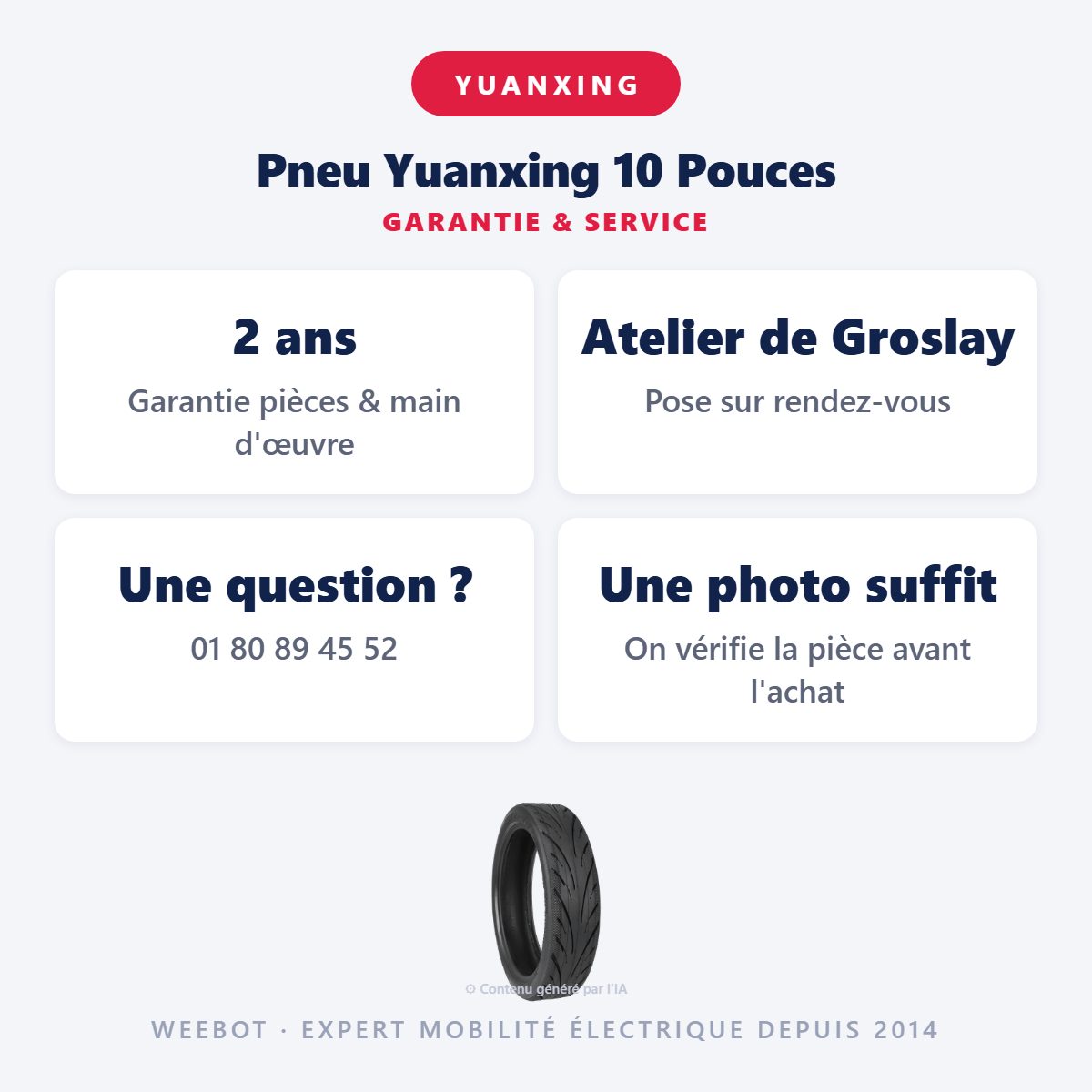 Pneu Yuanxing 10 Pouces : garantie 2 ans et service après-vente