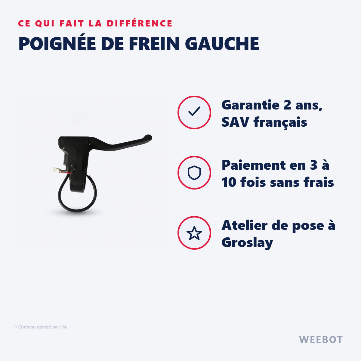 Poignée de Frein Gauche : les points forts