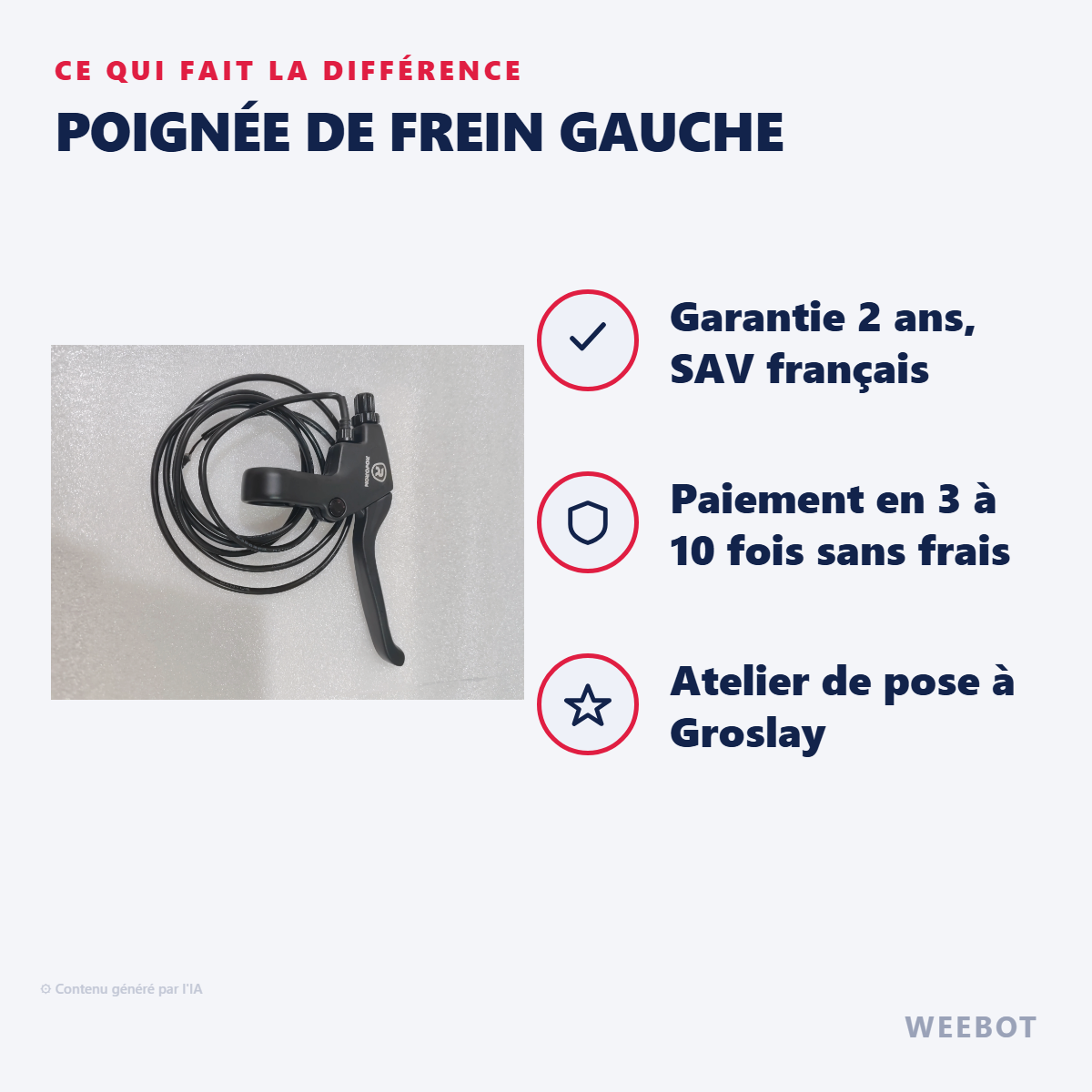 Poignée de Frein Gauche : les points forts