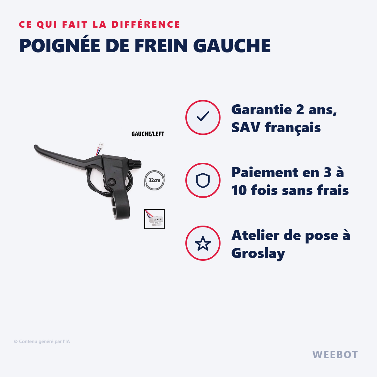 Poignée de Frein Gauche : les points forts
