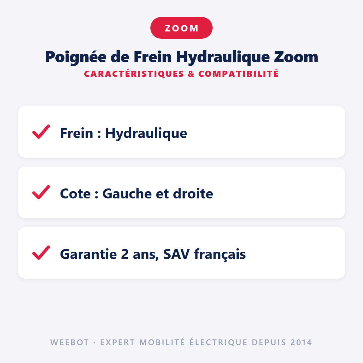 Poignée de Frein Hydraulique Zoom : caractéristiques et compatibilité