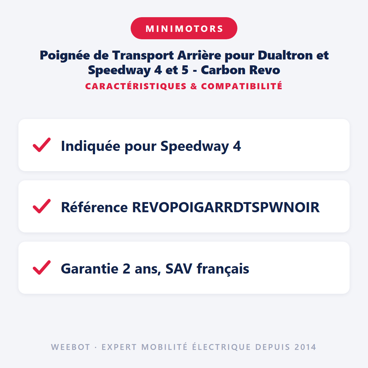 Poignée de Transport Arrière pour Dualtron et Speedway 4 et 5 - Carbon Revo : caractéristiques et compatibilité
