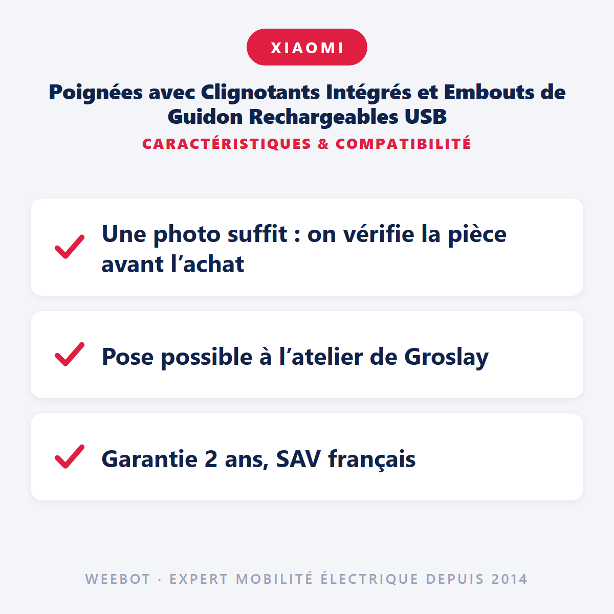 Poignées avec Clignotants Intégrés et Embouts de Guidon Rechargeables USB : caractéristiques et compatibilité