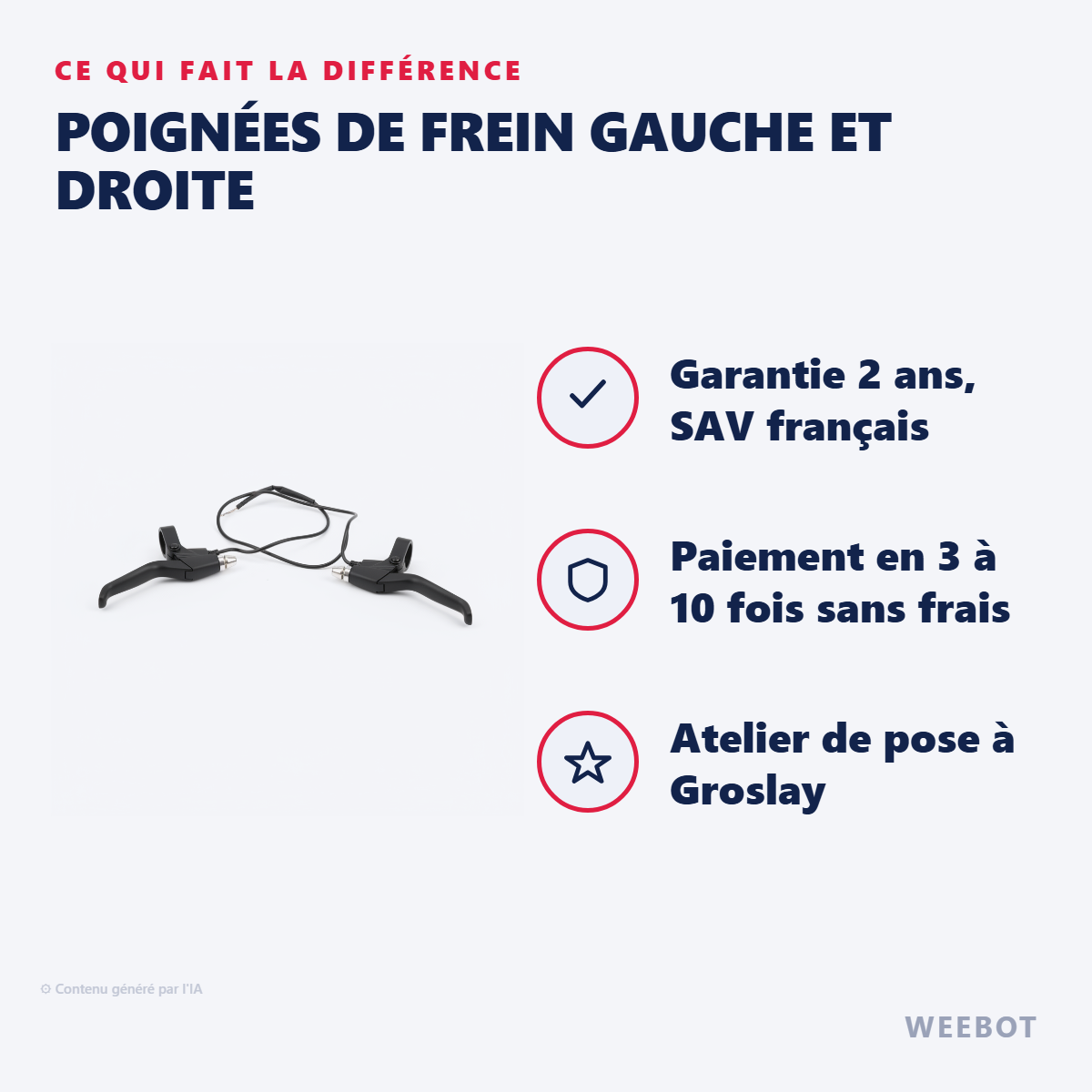 Poignées de Frein Gauche et Droite : les points forts