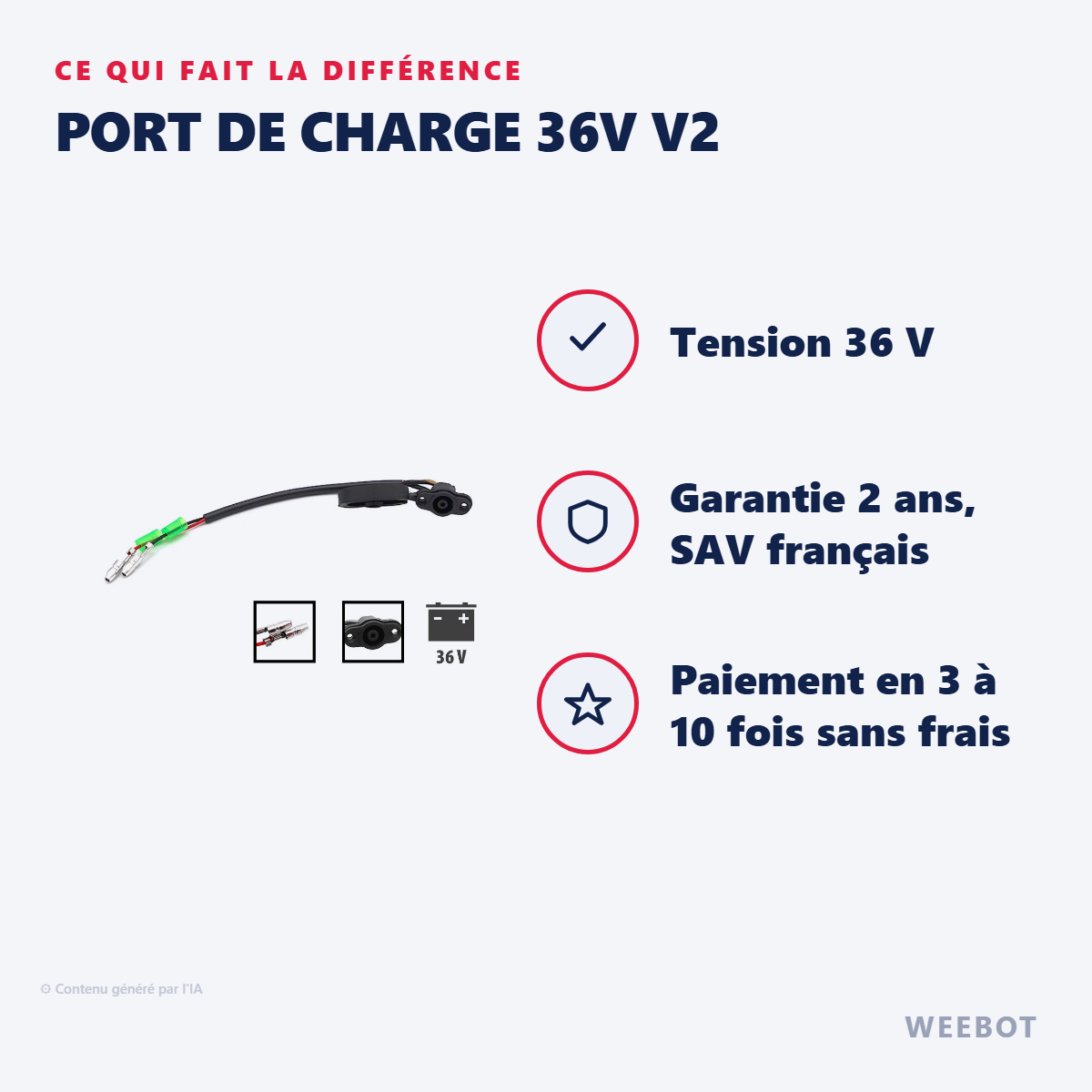 Port de Charge 36V V2 : les points forts