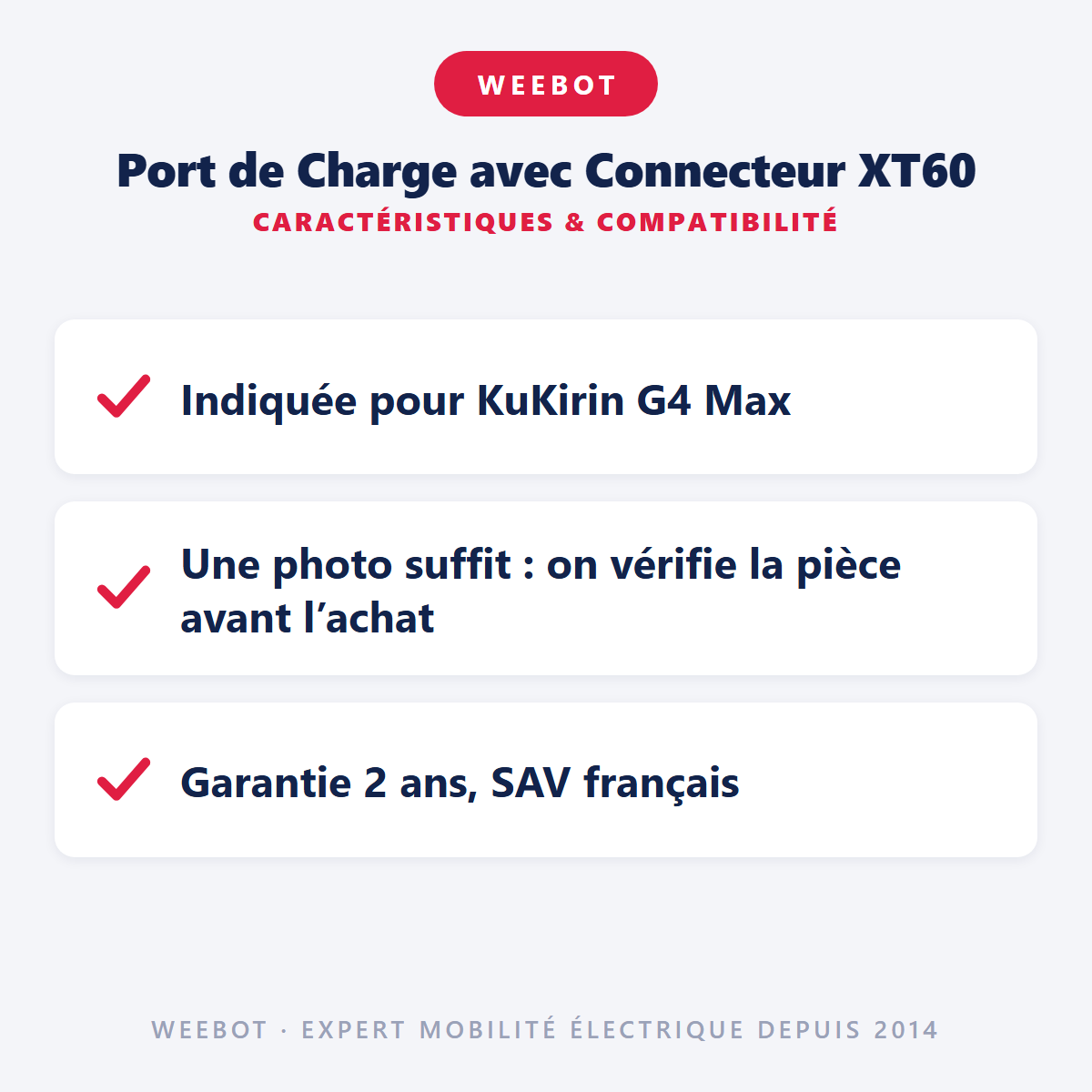 Port de Charge avec Connecteur XT60 : caractéristiques et compatibilité