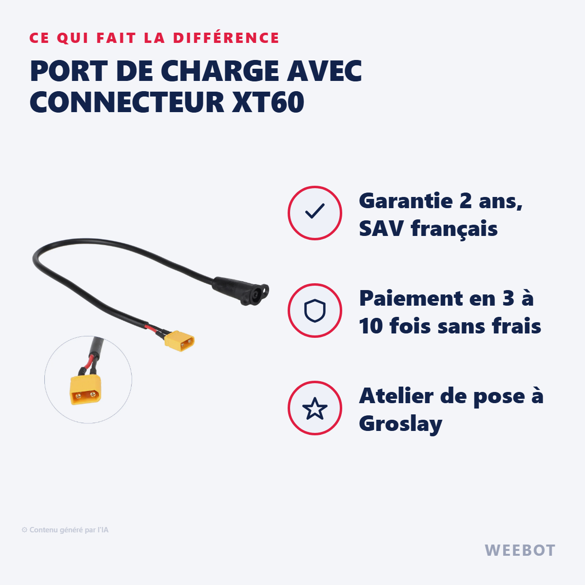 Port de Charge avec Connecteur XT60 : les points forts