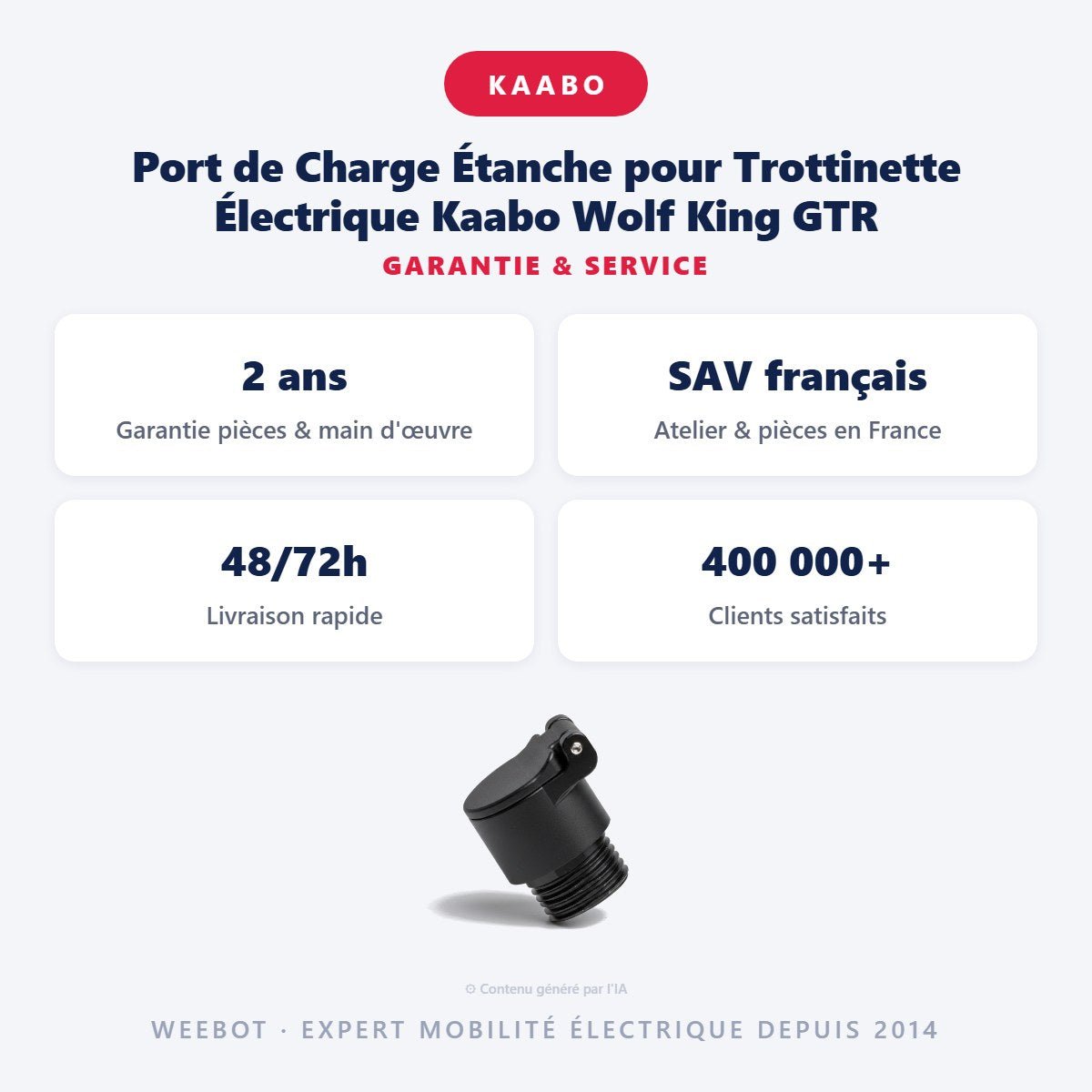 Port de Charge Étanche pour Trottinette Électrique Kaabo Wolf King GTR - Weebot