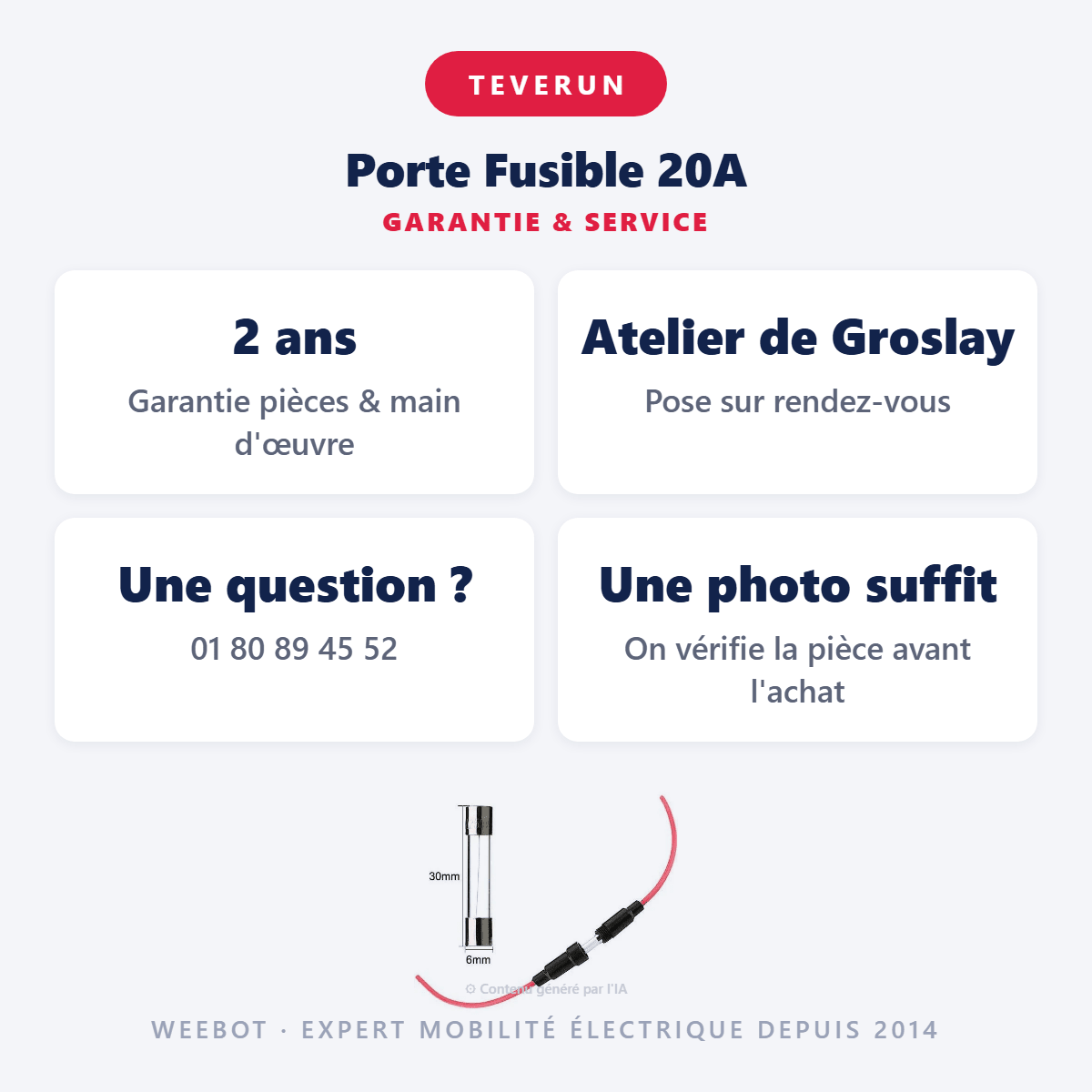 Porte Fusible 20A pour Trottinette Electrique Teverun et Kaabo - Weebot