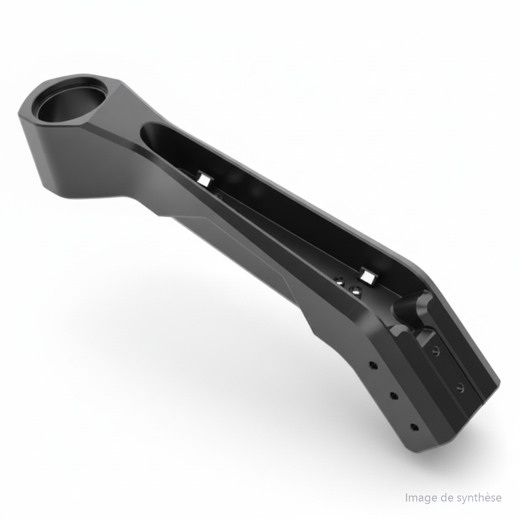 Schéma en vue perspective d'une potence pour trottinette électrique Dualtron