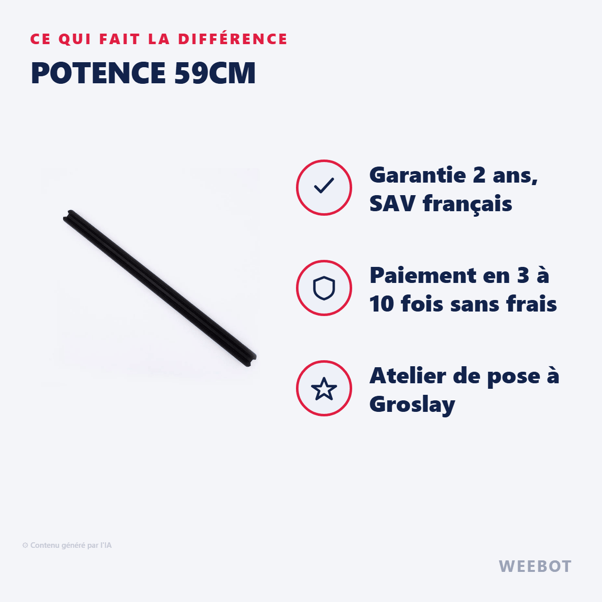 Potence 59cm pour Trottinette Électrique Dualtron New Victor Luxury Plus - Weebot