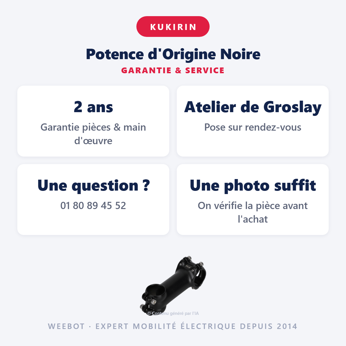 Potence d'Origine Noire : garantie 2 ans et service après-vente