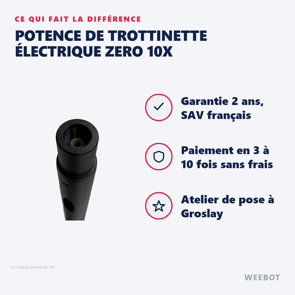 Potence de Trottinette Électrique Zero 10X - Weebot
