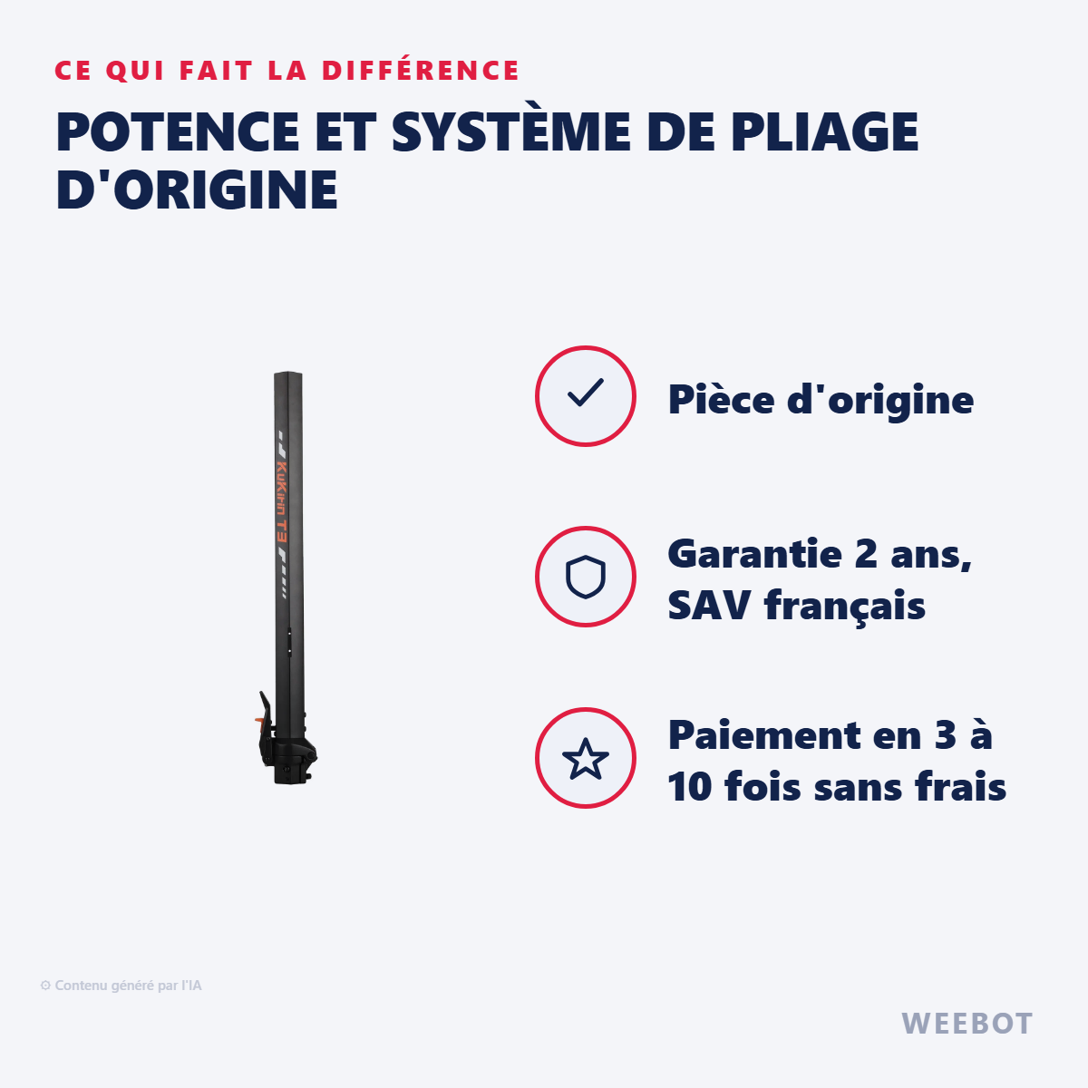 Potence et Système de Pliage d'Origine : les points forts