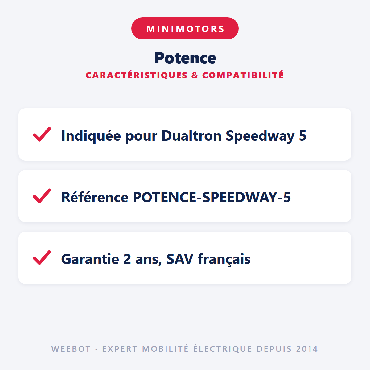 Potence : caractéristiques et compatibilité