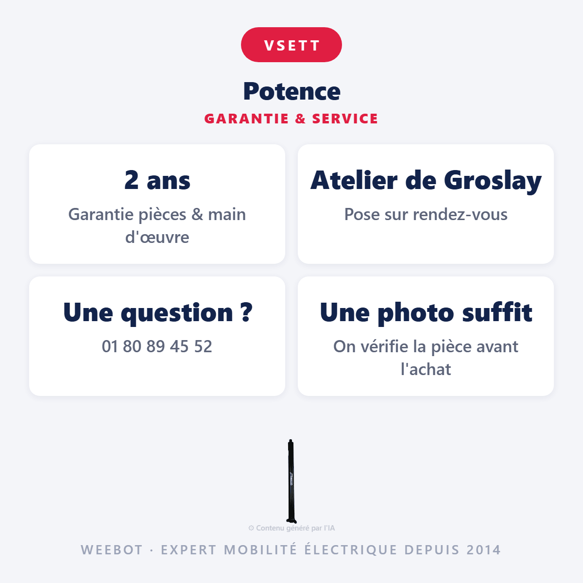 Potence Pour Trottinette Électrique Vsett 10+ - Weebot