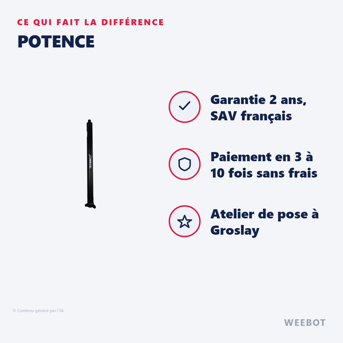 Potence Pour Trottinette Électrique Vsett 10+ - Weebot