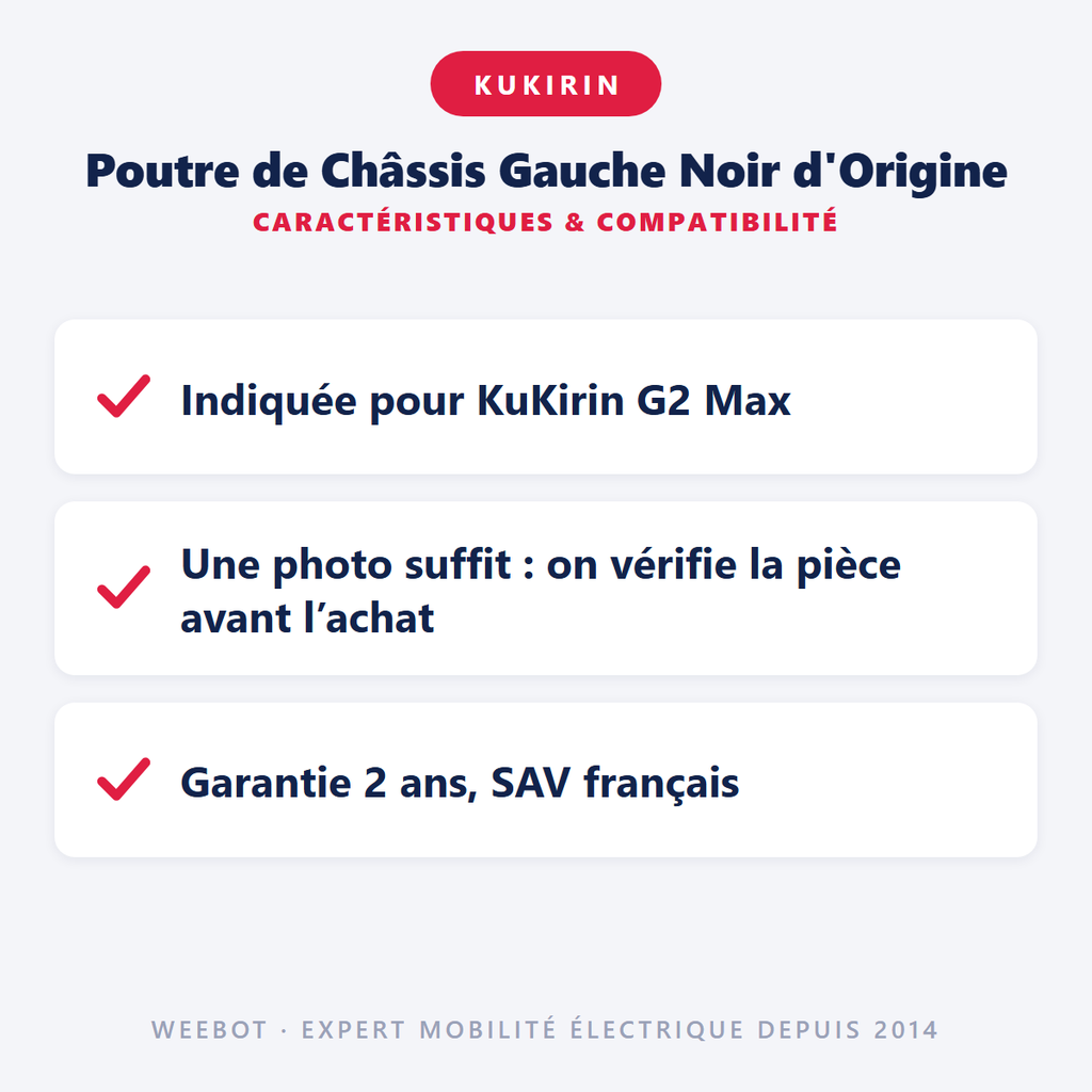 Poutre Châssis Gauche KuKirin G2 Max - Pas Cher