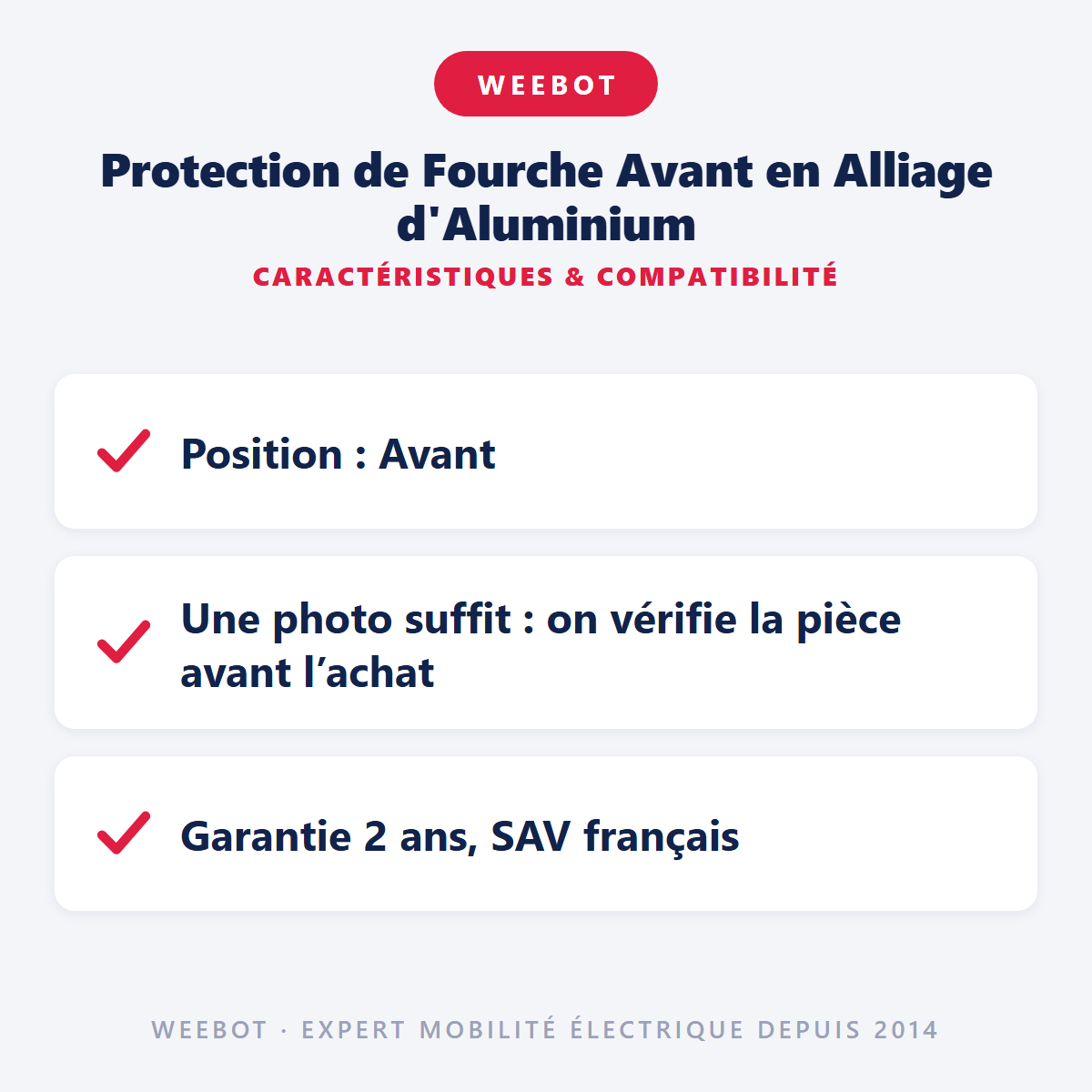 Protection de Fourche Avant en Alliage d'Aluminium : caractéristiques et compatibilité