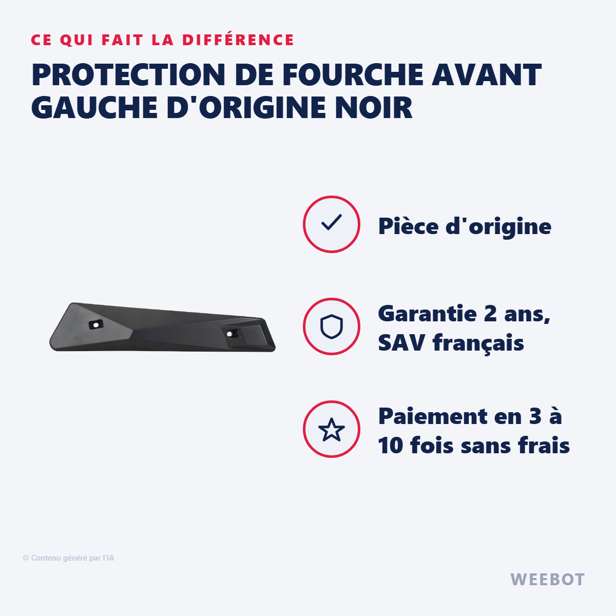 Protection de Fourche Avant Gauche d'Origine Noir : les points forts