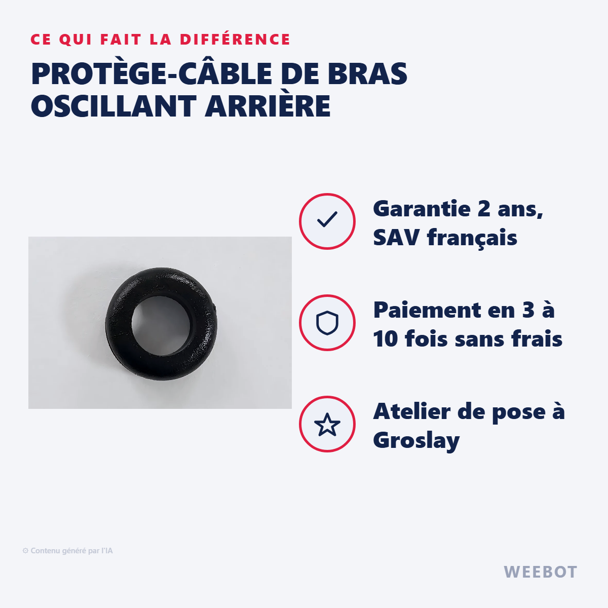 Protège-Câble de Bras Oscillant Arrière : les points forts