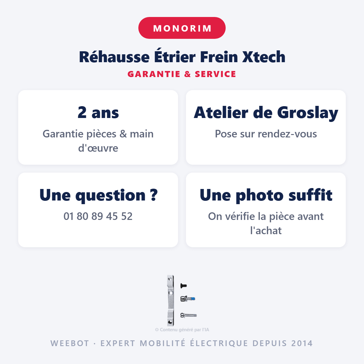 Réhausse Étrier Frein Xtech pour Trottinette Électrique Xiaomi M365 - Weebot