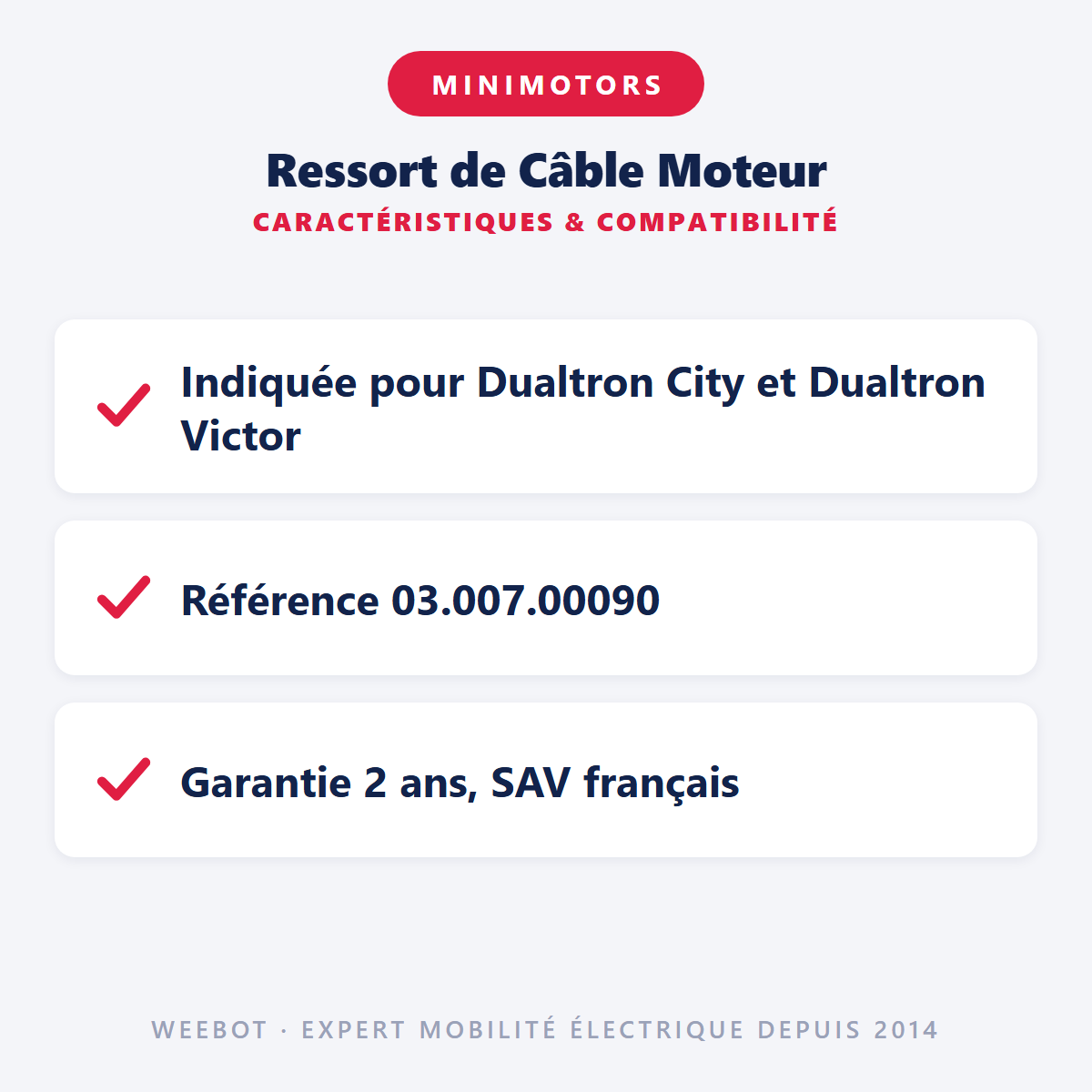 Ressort de Câble Moteur : caractéristiques et compatibilité