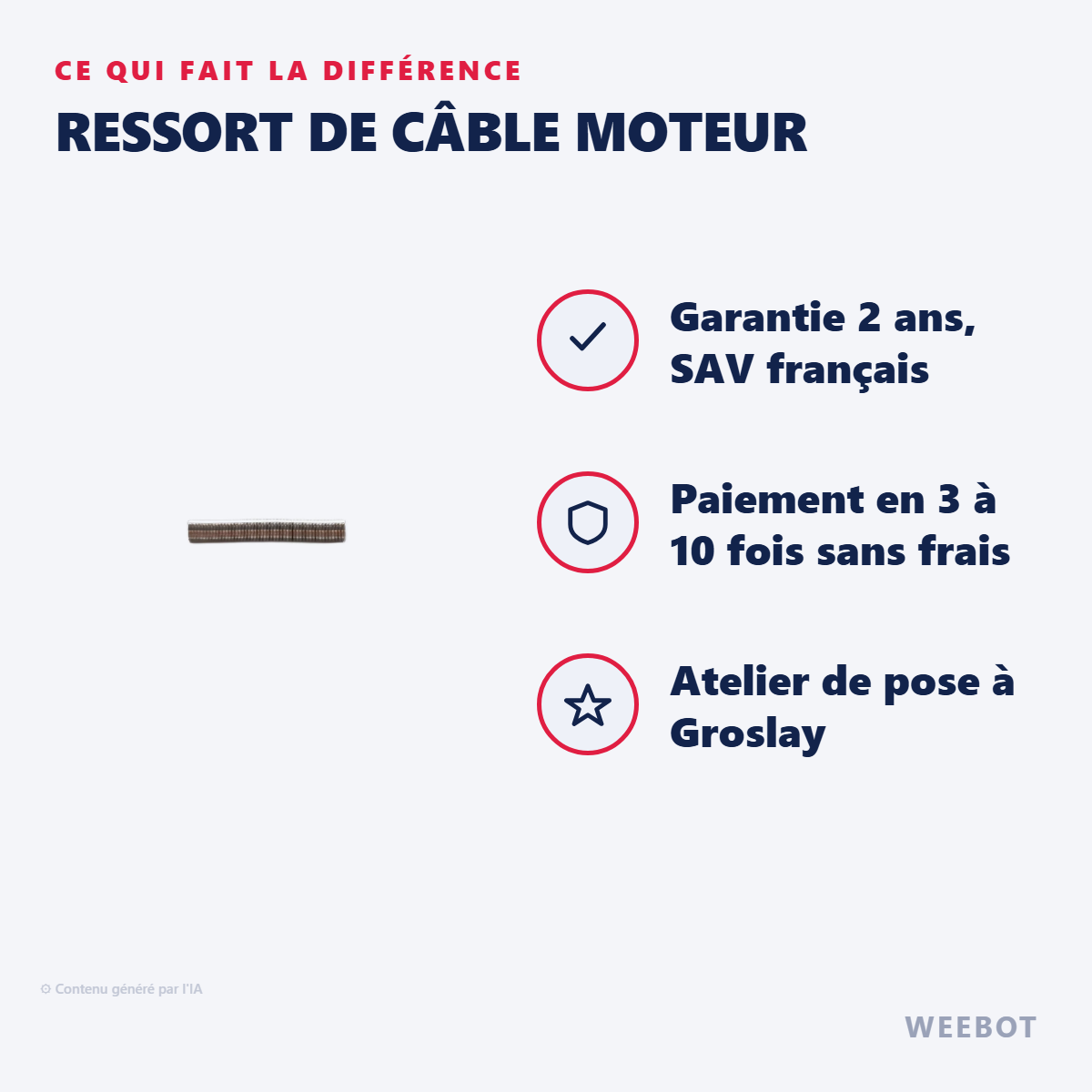 Ressort de Câble Moteur : les points forts