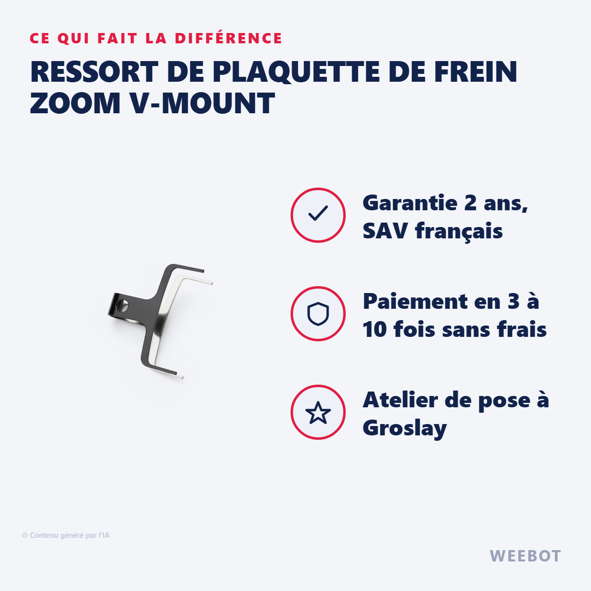 Ressort de Plaquette de Frein ZOOM V-Mount : les points forts
