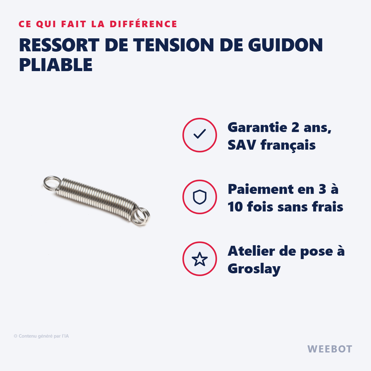 Ressort de Tension de Guidon Pliable : les points forts