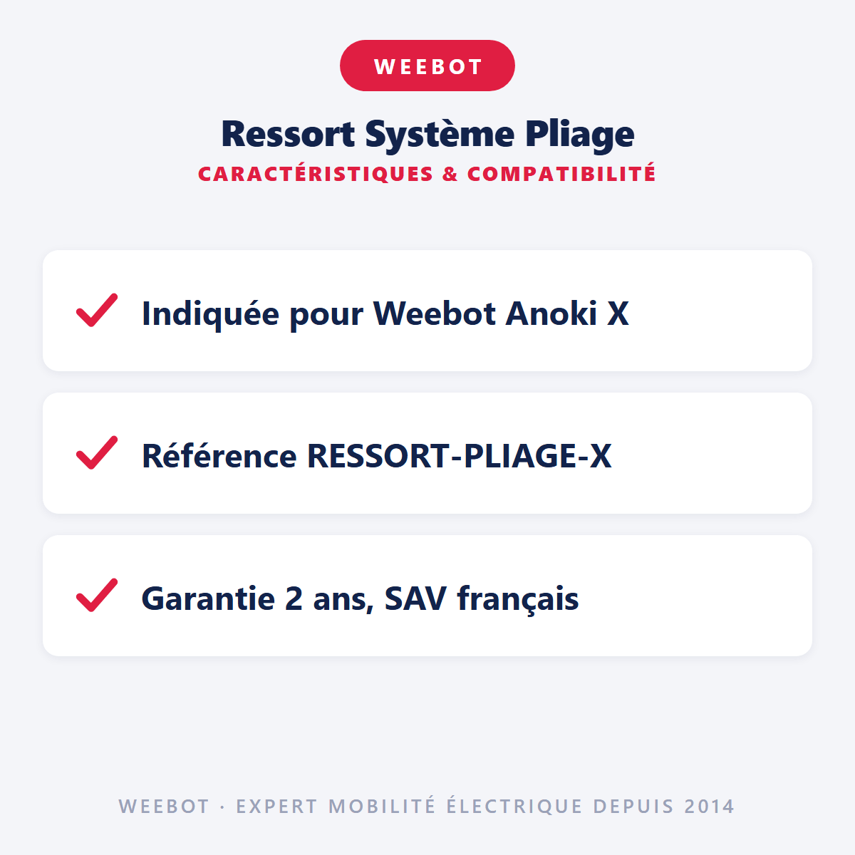 Ressort Système Pliage pour Trottinette Electrique Weebot Anoki X - Weebot