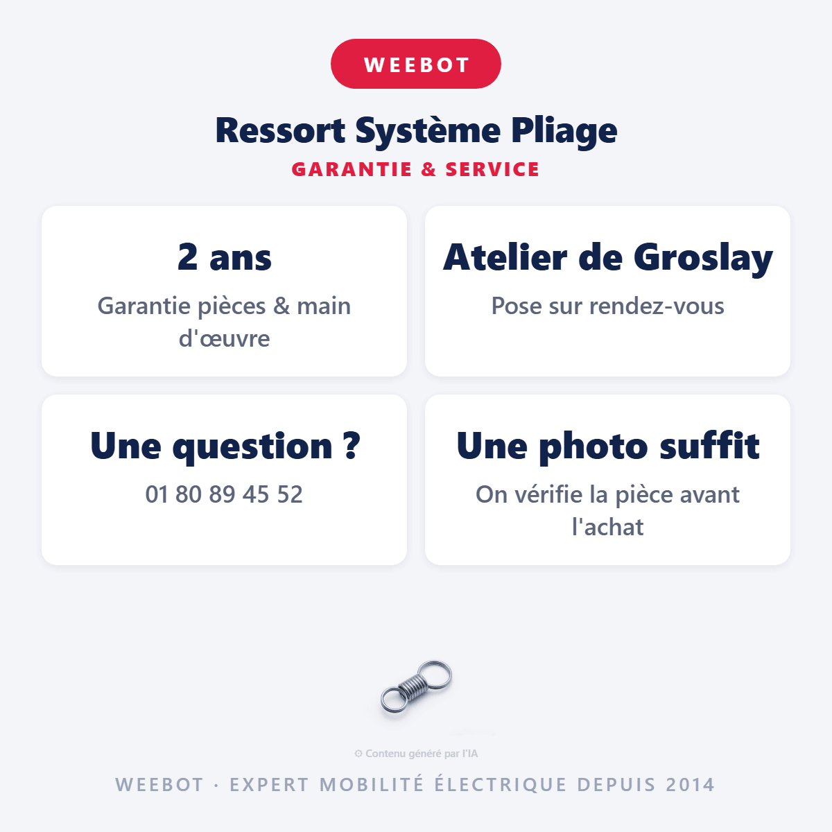 Ressort Système Pliage pour Trottinette Electrique Weebot Anoki X - Weebot