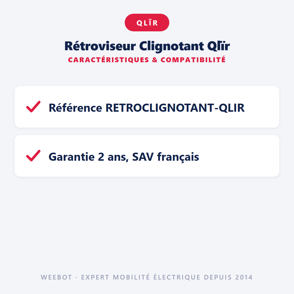 Rétroviseur Clignotant Qlïr : caractéristiques et compatibilité