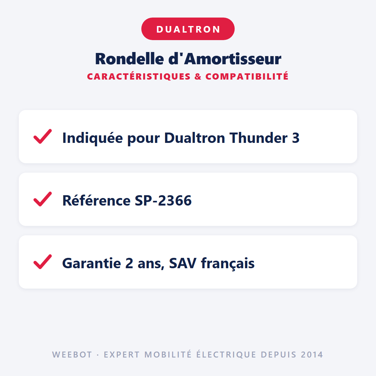 Rondelle d'Amortisseur : caractéristiques et compatibilité