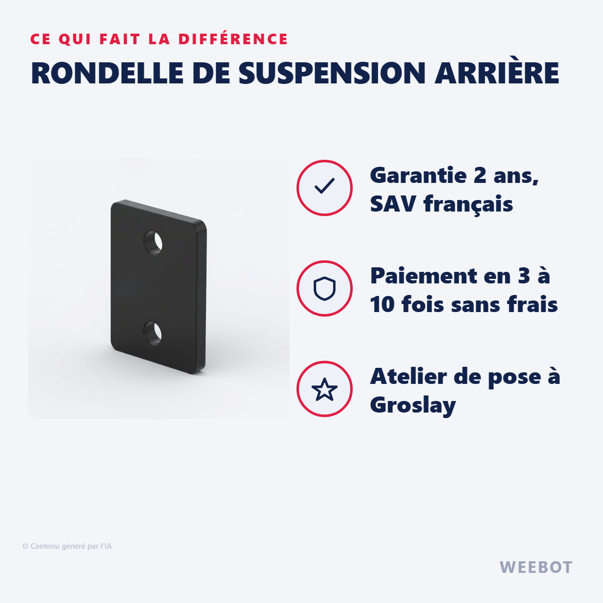 Rondelle de Suspension Arrière : les points forts