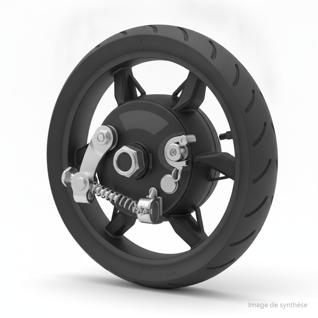 roue avant avec pneu anti crevaison pour trottinette electrique dualtron dolphin