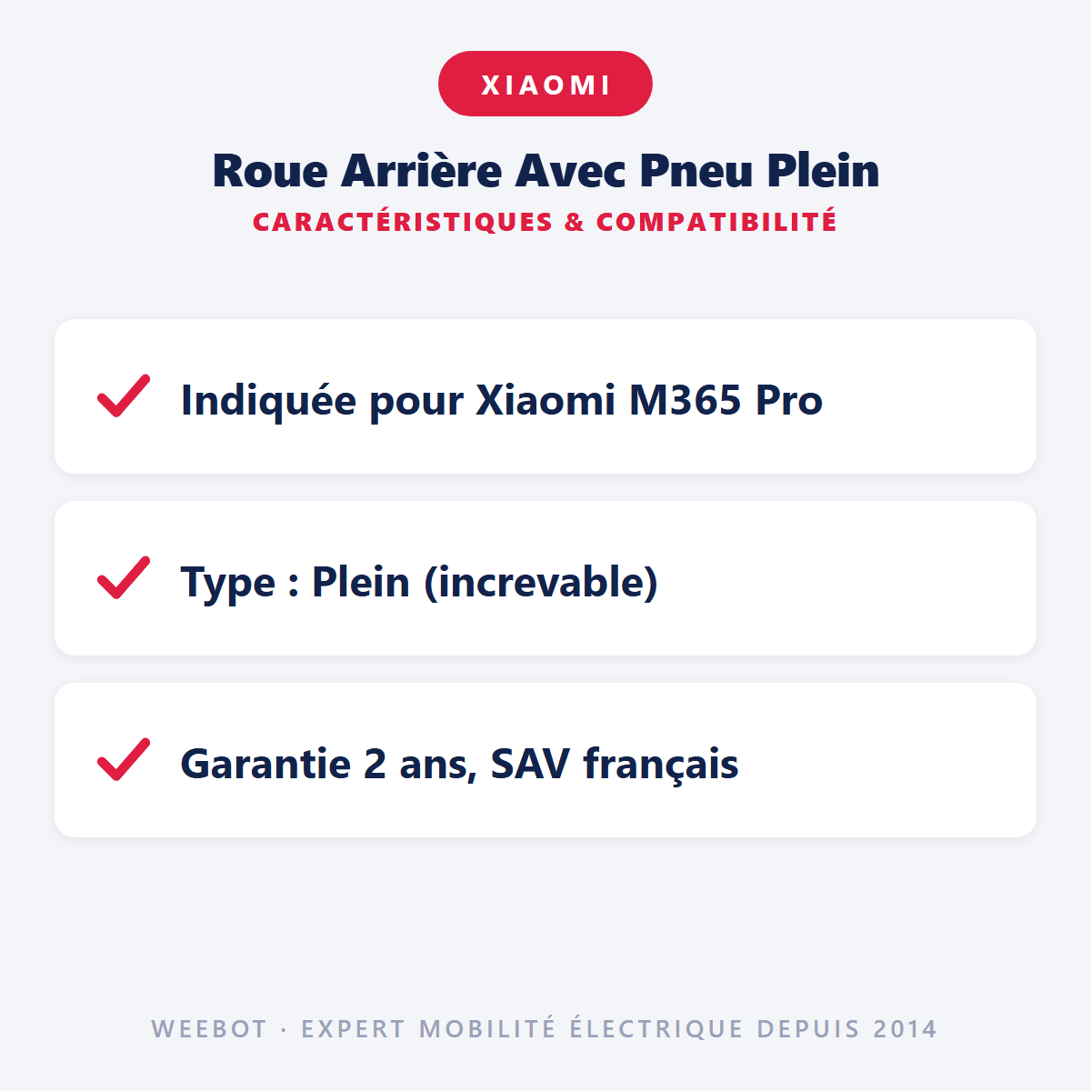 Roue Arrière Avec Pneu Plein Pour Trottinette Électrique Xiaomi M365 Pro - Weebot