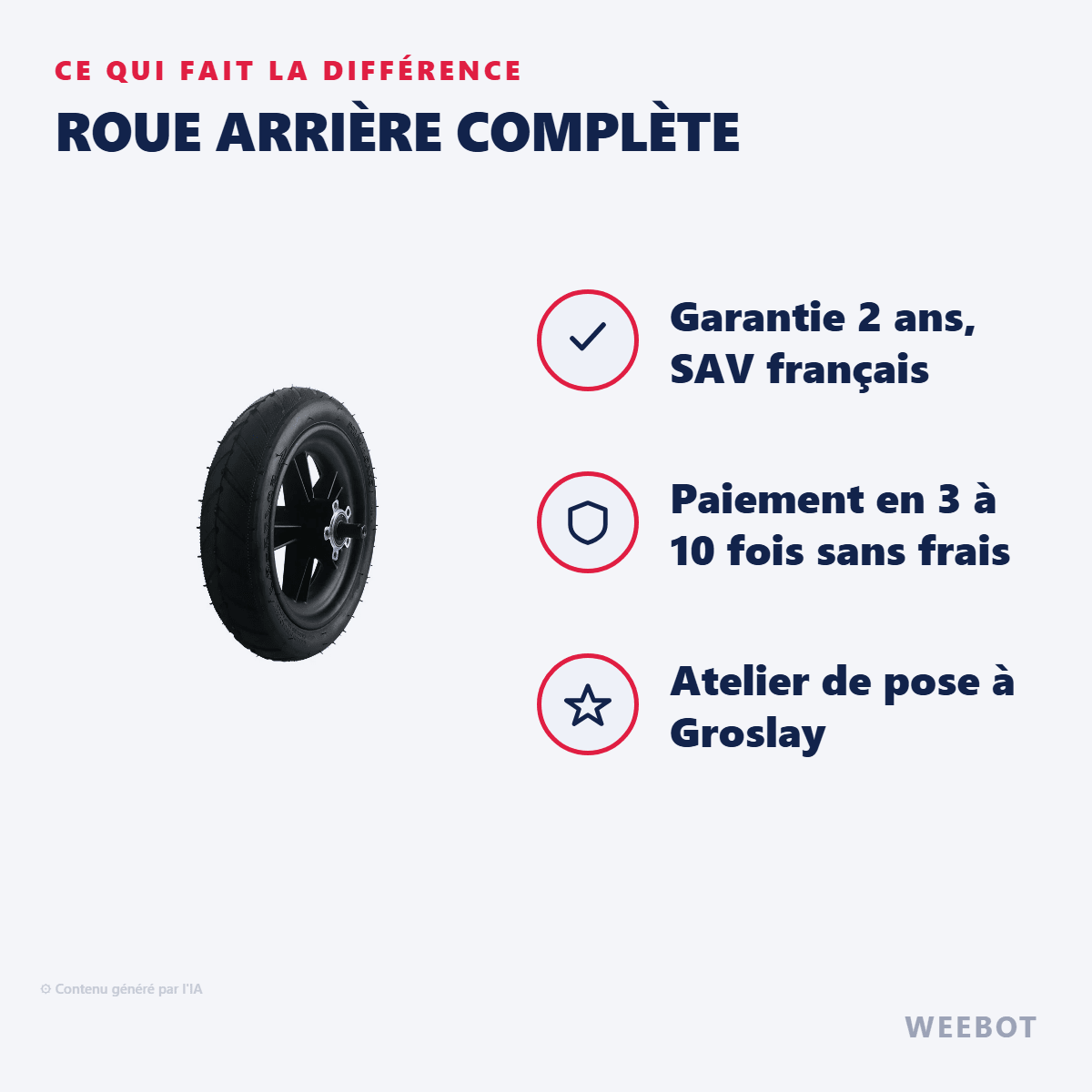 Roue Arrière Complète Pour Trottinette Électrique Wispeed T855 - Weebot