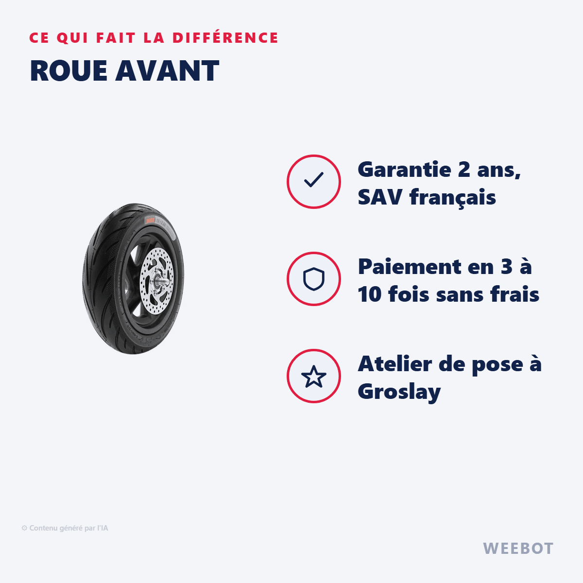 Roue Avant Pour Trottinette Électrique Ninebot Segway F2 / F2+ / F2Pro - Weebot