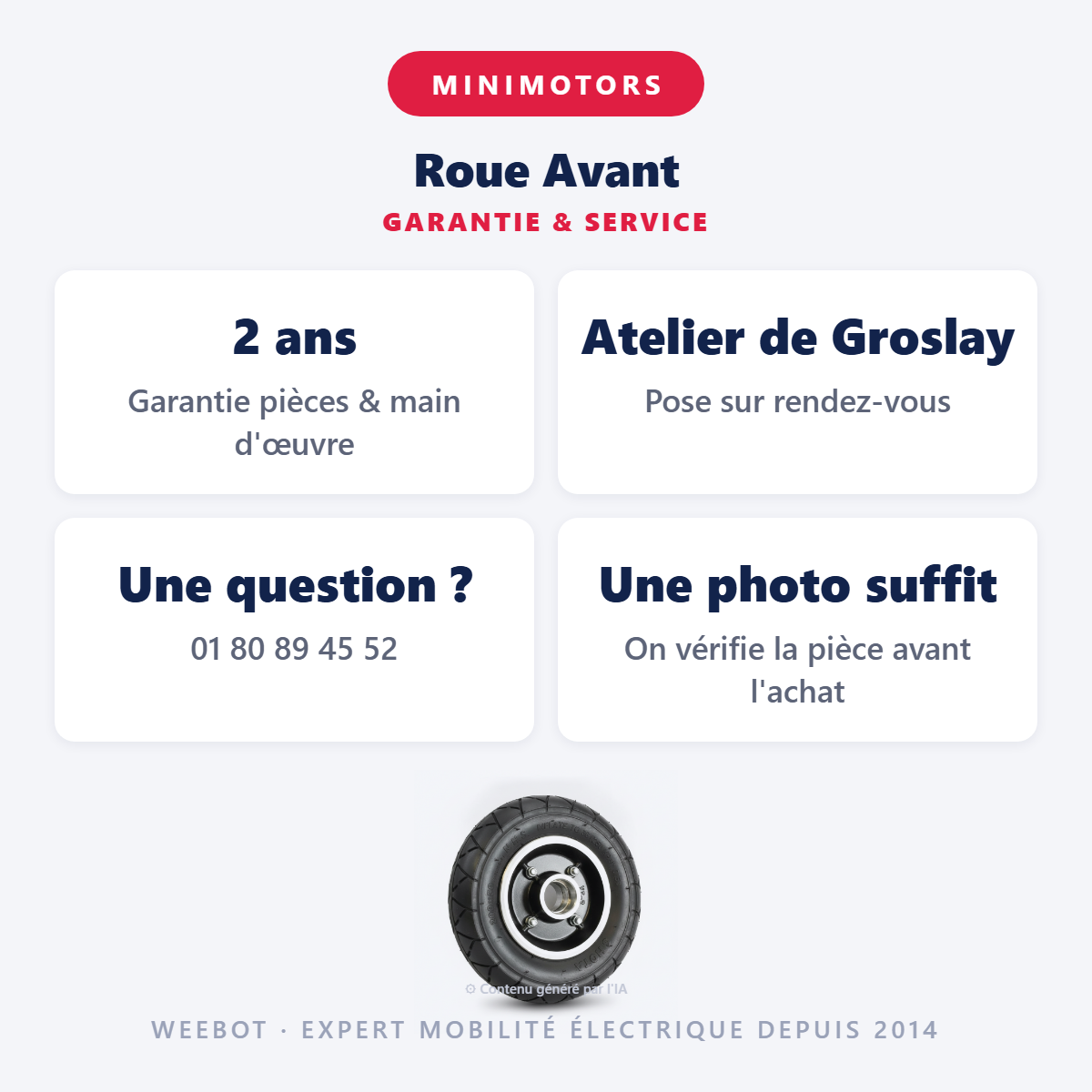 Roue Avant : garantie 2 ans et service après-vente