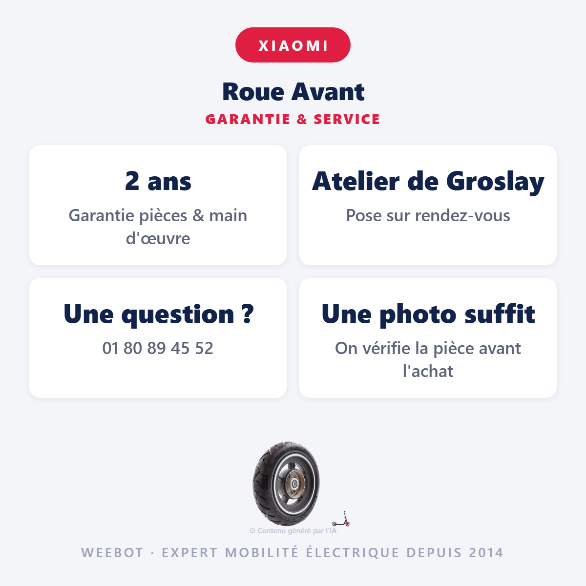 Roue Avant : garantie 2 ans et service après-vente